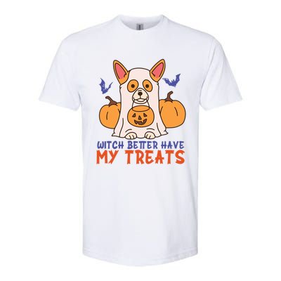 Funny Corgi Dog Lover Witch Better Have My Treats Halloween Gift Softstyle CVC T-Shirt