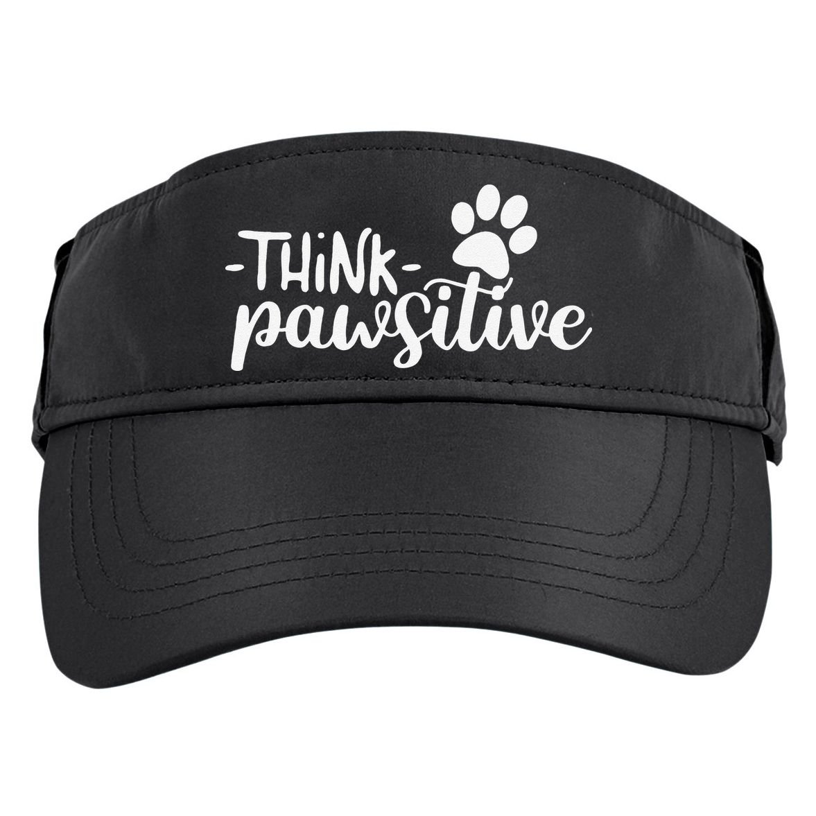 Funny Cute Dog Pawprint Gift Think Pawsitive Adult Drive Performance Visor