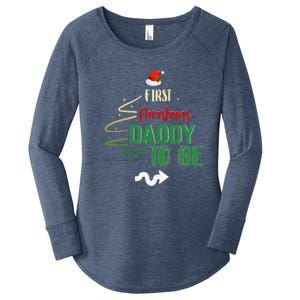 First Christmas Daddy To Be Pregnancy Announcement Gifts Funny Women's Perfect Tri Tunic Long Sleeve Shirt