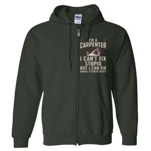 Funny Carpentry Design For Carpenter Woodworking Full Zip Hoodie