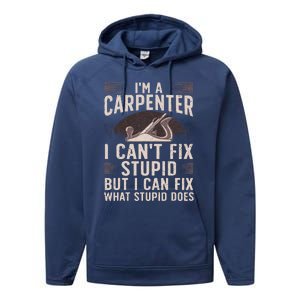 Funny Carpentry Design For Carpenter Woodworking Performance Fleece Hoodie