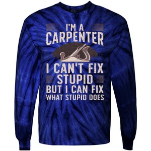 Funny Carpentry Design For Carpenter Woodworking Tie-Dye Long Sleeve Shirt