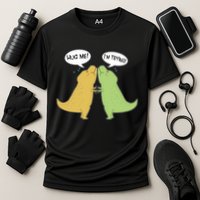 Funny Cute Dinosaur Trex Hug Me I'm Trying Cooling Performance Crew T-Shirt