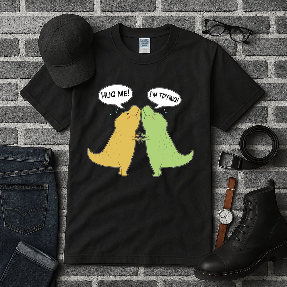 Funny Cute Dinosaur Trex Hug Me I'm Trying Tall T-Shirt