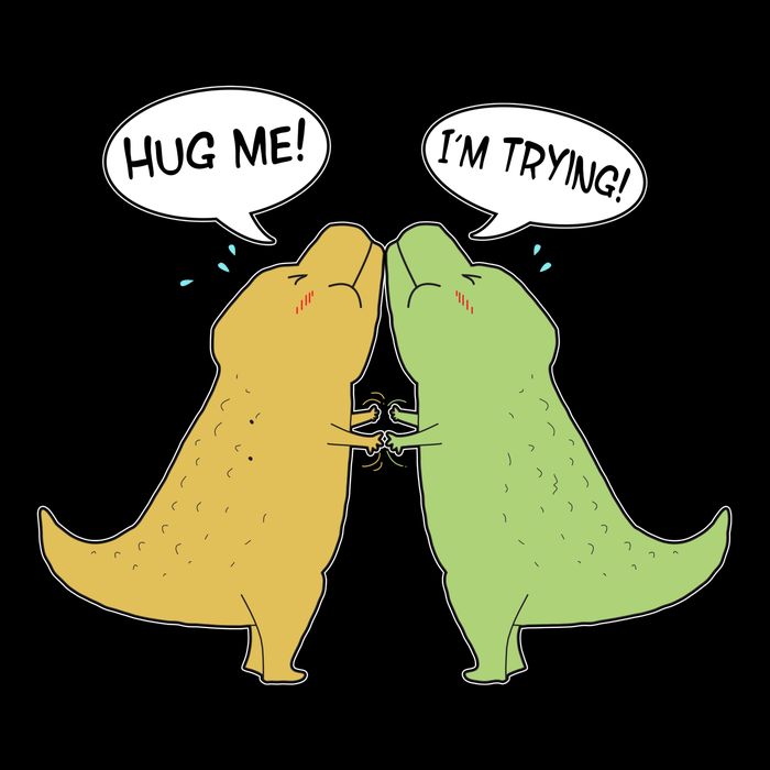 Funny Cute Dinosaur Trex Hug Me I'm Trying 7-Panel Snapback Hat