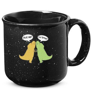 Funny Cute Dinosaur Trex Hug Me I'm Trying 15oz Campfire Ceramic Mug
