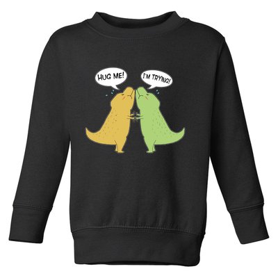 Funny Cute Dinosaur Trex Hug Me I'm Trying Toddler Sweatshirt
