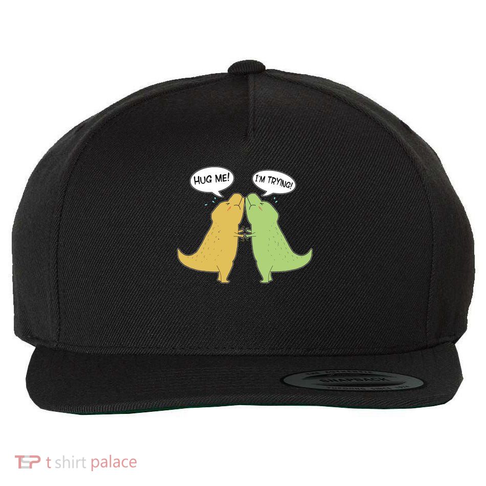 Funny Cute Dinosaur Trex Hug Me I'm Trying Wool Snapback Cap