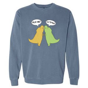 Funny Cute Dinosaur Trex Hug Me I'm Trying Garment-Dyed Sweatshirt