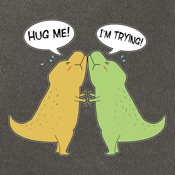 Funny Cute Dinosaur Trex Hug Me I'm Trying Cotton Canvas Backpack