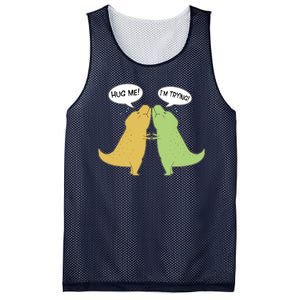 Funny Cute Dinosaur Trex Hug Me I'm Trying Mesh Reversible Basketball Jersey Tank