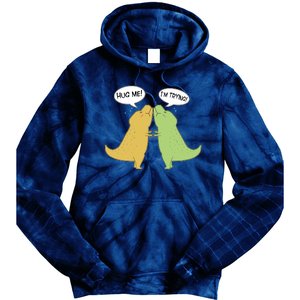 Funny Cute Dinosaur Trex Hug Me I'm Trying Tie Dye Hoodie