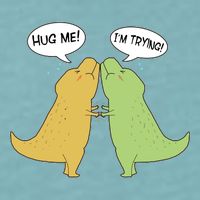 Funny Cute Dinosaur Trex Hug Me I'm Trying Sueded Cloud Jersey T-Shirt