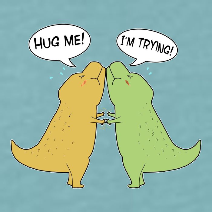 Funny Cute Dinosaur Trex Hug Me I'm Trying Sueded Cloud Jersey T-Shirt