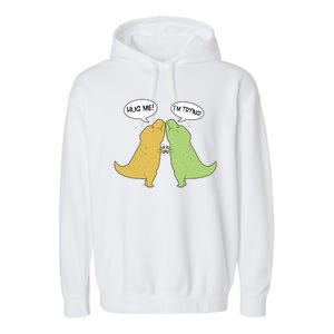 Funny Cute Dinosaur Trex Hug Me I'm Trying Garment-Dyed Fleece Hoodie