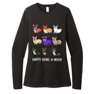 Funny Corgi Dog Halloween Happy Howloween Womens CVC Long Sleeve Shirt