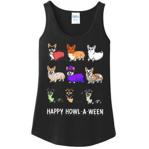 Funny Corgi Dog Halloween Happy Howloween Ladies Essential Tank