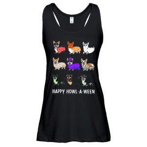 Funny Corgi Dog Halloween Happy Howloween Ladies Essential Flowy Tank