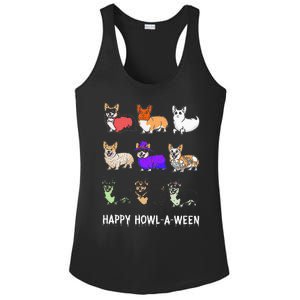 Funny Corgi Dog Halloween Happy Howloween Ladies PosiCharge Competitor Racerback Tank