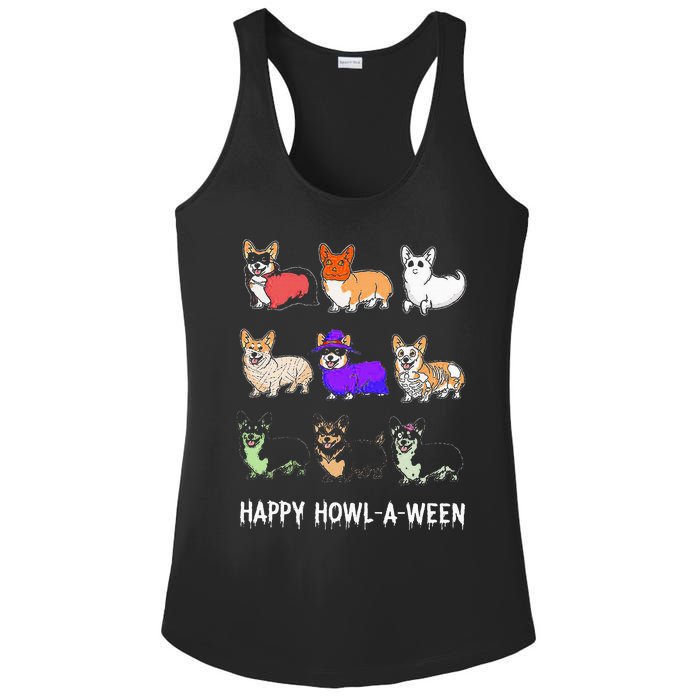 Funny Corgi Dog Halloween Happy Howloween Ladies PosiCharge Competitor Racerback Tank