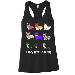 Funny Corgi Dog Halloween Happy Howloween Women's Racerback Tank