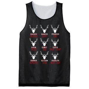 Funny Christmas Deer Hunters All Of SantaS Reindeer Mesh Reversible Basketball Jersey Tank