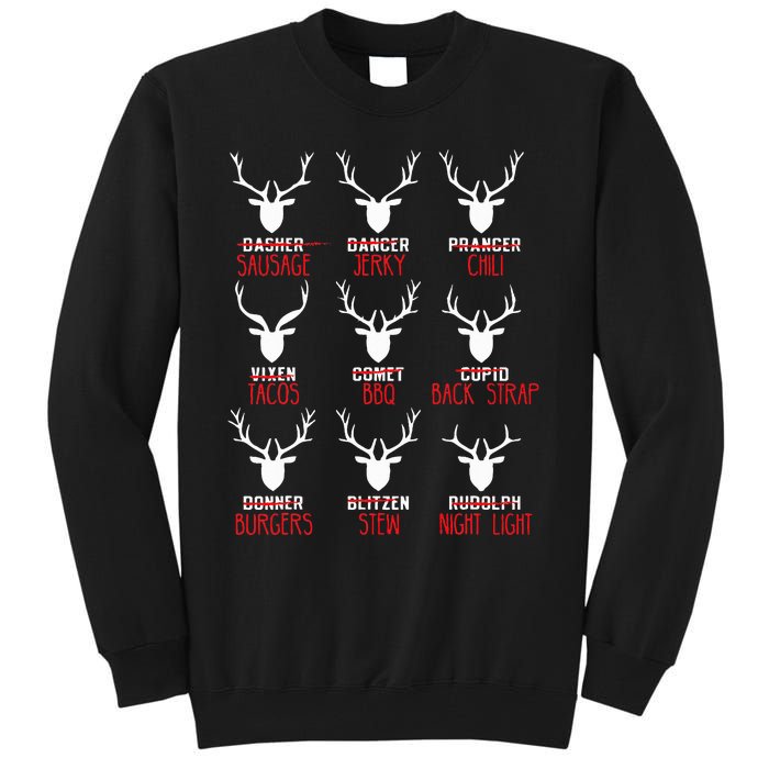 Funny Christmas Deer Hunters All Of SantaS Reindeer Tall Sweatshirt