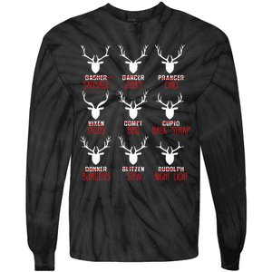 Funny Christmas Deer Hunters All Of SantaS Reindeer Tie-Dye Long Sleeve Shirt