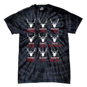 Funny Christmas Deer Hunters All Of SantaS Reindeer Tie-Dye T-Shirt