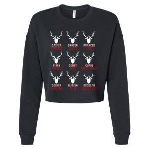 Funny Christmas Deer Hunters All Of SantaS Reindeer Cropped Pullover Crew