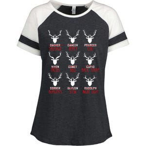 Funny Christmas Deer Hunters All Of SantaS Reindeer Enza Ladies Jersey Colorblock Tee