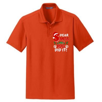 Funny Christmas Dog Lover Dear Santa My Dog Did It Dry Zone Grid Polo