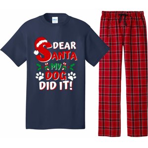 Funny Christmas Dog Lover Dear Santa My Dog Did It Pajama Set