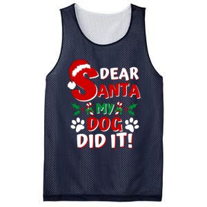 Funny Christmas Dog Lover Dear Santa My Dog Did It Mesh Reversible Basketball Jersey Tank