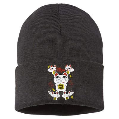 Funny Cat Dan Da Dan Gift Exclusive Sustainable Knit Beanie