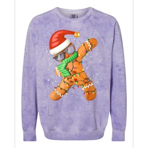 Funny Christmas Dabbing Gingerbread Xmas Pajamas Colorblast Crewneck Sweatshirt