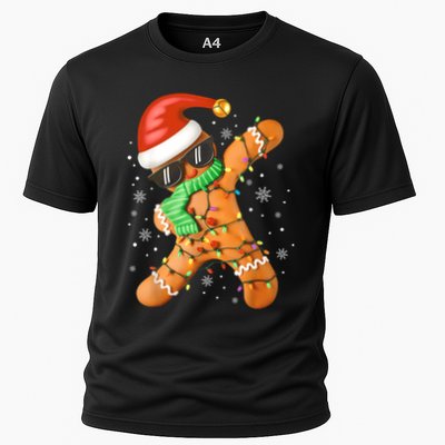 Funny Christmas Dabbing Gingerbread Xmas Pajamas Performance Shirt