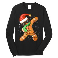 Funny Christmas Dabbing Gingerbread Xmas Pajamas Long Sleeve Shirt