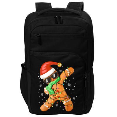 Funny Christmas Dabbing Gingerbread Xmas Pajamas Impact Tech Backpack