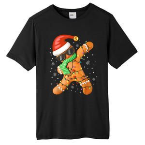 Funny Christmas Dabbing Gingerbread Xmas Pajamas Tall Fusion ChromaSoft Performance T-Shirt