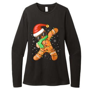 Funny Christmas Dabbing Gingerbread Xmas Pajamas Womens CVC Long Sleeve Shirt