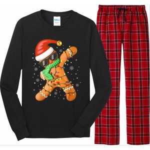 Funny Christmas Dabbing Gingerbread Xmas Pajamas Long Sleeve Pajama Set