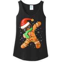 Funny Christmas Dabbing Gingerbread Xmas Pajamas Ladies Essential Tank