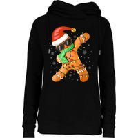 Funny Christmas Dabbing Gingerbread Xmas Pajamas Womens Funnel Neck Pullover Hood