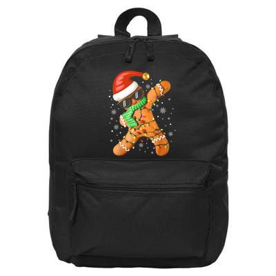 Funny Christmas Dabbing Gingerbread Xmas Pajamas 16 in Basic Backpack