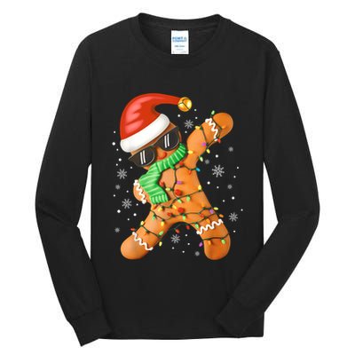 Funny Christmas Dabbing Gingerbread Xmas Pajamas Tall Long Sleeve T-Shirt