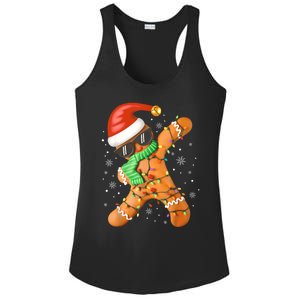 Funny Christmas Dabbing Gingerbread Xmas Pajamas Ladies PosiCharge Competitor Racerback Tank