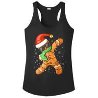 Funny Christmas Dabbing Gingerbread Xmas Pajamas Ladies PosiCharge Competitor Racerback Tank