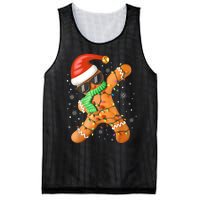 Funny Christmas Dabbing Gingerbread Xmas Pajamas Mesh Reversible Basketball Jersey Tank