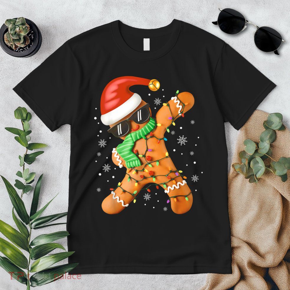 Funny Christmas Dabbing Gingerbread Xmas Pajamas Premium T-Shirt
